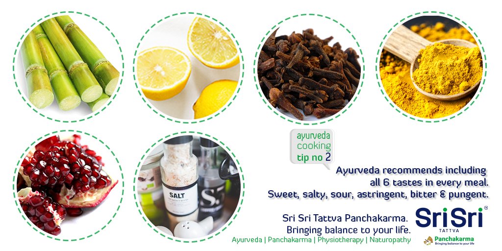 sswellbeing's tweet image. #CookClean
According to #Ayurveda, each taste corresponds to a part of the tongue which fires up a specific organ in the body.

If activated equally, all the organs work well – easily done by stimulating the corresponding taste buds! Good idea to include all 6 tastes, right?