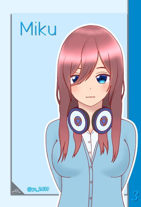 よしき / 義樹さんがTwitterに投稿した中野三玖(五等分の花嫁)のイラスト。
