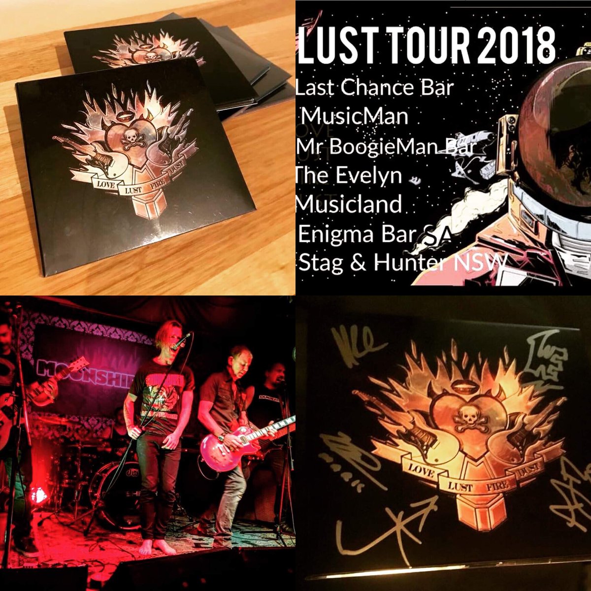 moonshifter's tweet photo. 1 year ago yesterday...Our debut album Love Lust Fire Dust was released!
We are still so very proud of it, the response we got was amazing. We are also very pleased that only a year later we are in the studio again working on no 2!  Stay tuned  #aussierock https://t.co/vLfKhVz8Z9