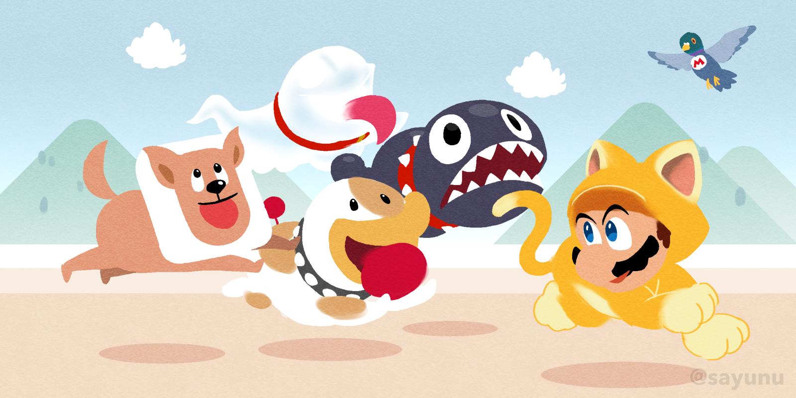 白湯さゆぬ マリオの変な犬を描きました 絵 T Co Rscbxtkoo4 Twitter