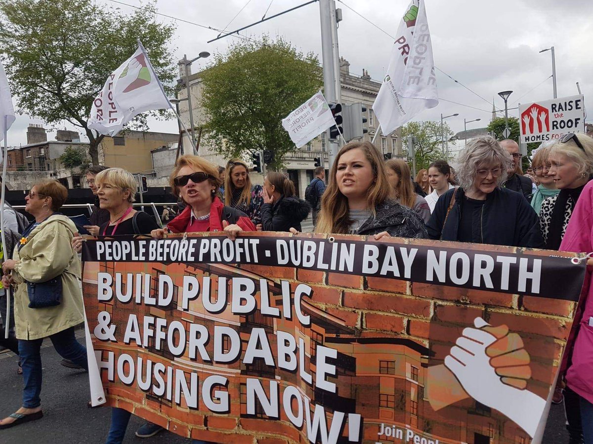 JoTullyPBP's tweet photo. @pb4p Dublin Bay North Branch at the @_HousingCrisis #RaiseTheRoof March yesterday. It's time the public expressed their anger at the landlord parties in the ballot boxes on #May24 #LE19 #EE19 https://t.co/XNWjg5fL0e