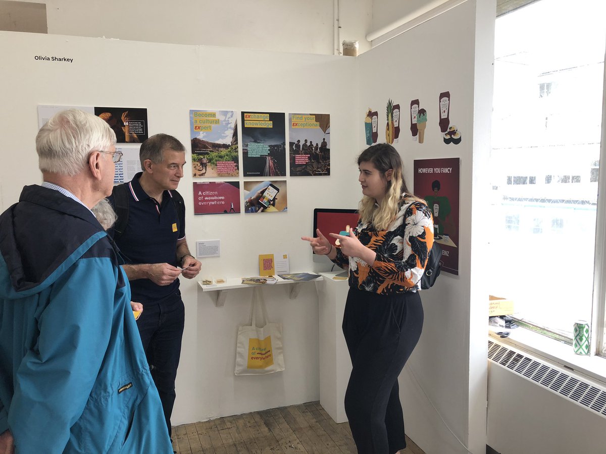 jeffreysharkey's tweet image. Enjoying our daughter’s graphic design final project #djcaddegreeshow