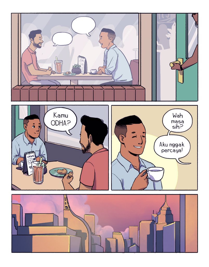 amahlzing's tweet image. Pada 2014, saya membagi sepotong kisah saya sebagai gay &amp;amp; ODHA di @the_magdalene. Sampai sekarang, alhamdulillah cerita itu cukup membantu banyak orang. Tahun ini, saya menggandeng @airgita untuk membuat serial webcomic tentang pengalaman saya sebagai gay &amp;amp; ODHA. #MenjadiPositif