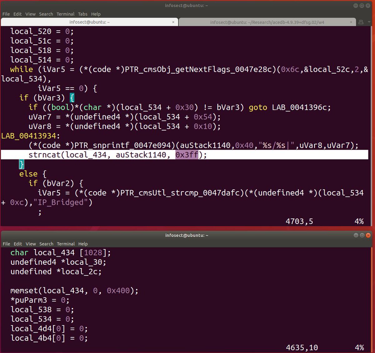 Silvio Cesare Well My Firmware Scanner Looks To Have Found Some Kind Of Strncat Buffer Overflow In The Httpd Binary No Idea If This Can Be Triggered But For Silvio Cesare Well My Firmware Scanner Looks To Have Found Some Kind Of Strncat Buffer Overflow In The Httpd Binary No Idea If This Can Be Triggered But For