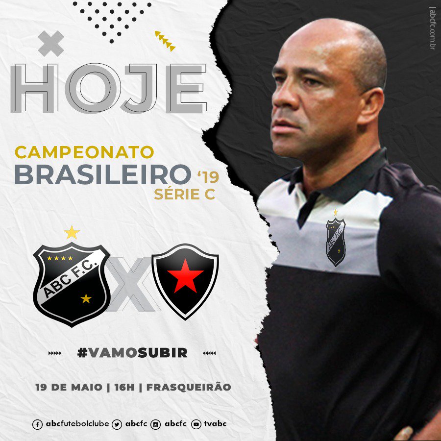 ABCFC's tweet photo. #HojeTemABC | 🔥 DIA DE CALDEIRÃO!

#CampeonatoBrasileiro | Série C
➡️ ABC x Botafogo/PB
🗓 HOJE [19]
🕒 16h
🏟 Frasqueirão

COM A FORÇA DA FRASQUEIRA!

#VamoSubir
#RumoàSérieB
#OMaisQueridoDoRN https://t.co/jPzWTnYWpP