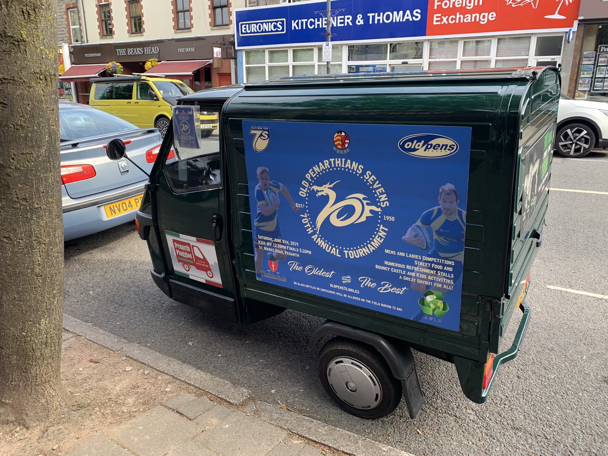 Our #Penarth Piaggios are touring around Penarth over the next 3 weeks promoting the 70th <a href="/oldpensSevens/">Old Penarthians 7s</a> competition on June 8th at <a href="/Old_Pens_RFC/">Official Old PensRFC</a> , kick off 12.30pm. Pick up a leaflet for more information.