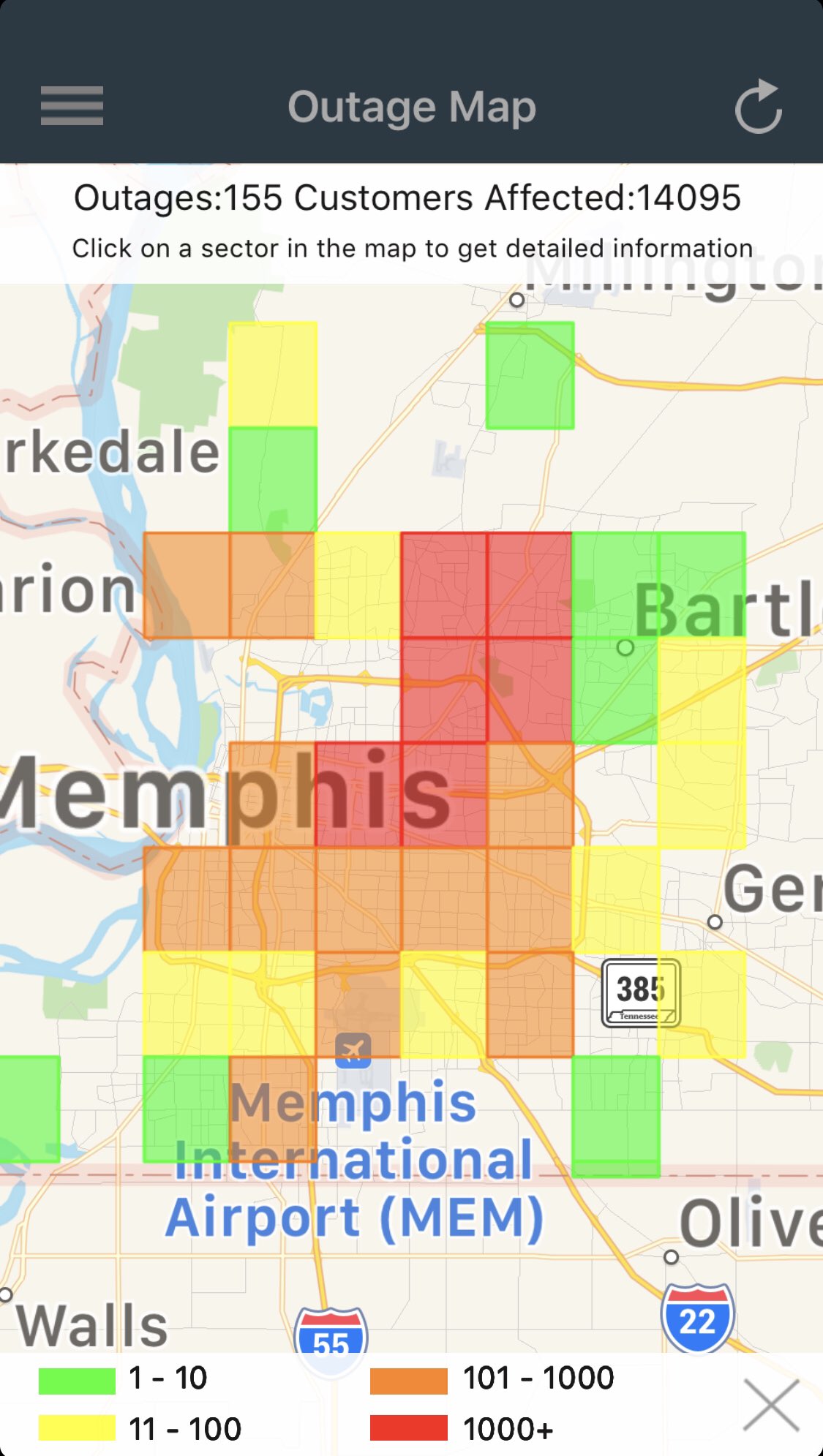 power outage map memphis tn Mlgw On Twitter A Pole Fell On Stage Road And Took Out Four power outage map memphis tn