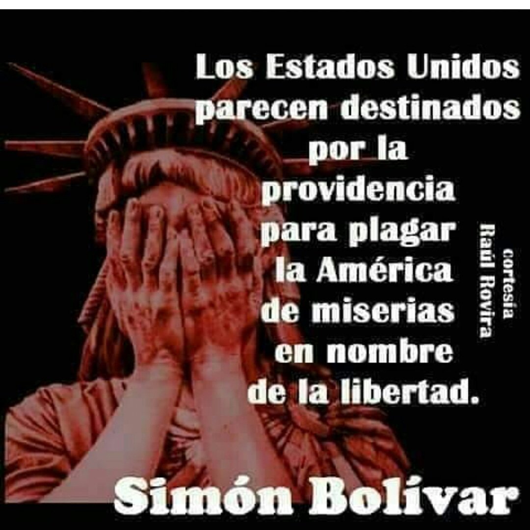 CaripeM's tweet photo. Eso es lo que significa la libertad y la democracia para el Gobierno de EEUU una simple estatua con las manos y la conciencia llenas de sangre. Pero #LosPueblosDespiertan #EEUULosTerroristasDelSiglo  #TrumpDesbloqueaVenezuela #TrumpFueraDeVenezuela https://t.co/NU3ctOD8mC