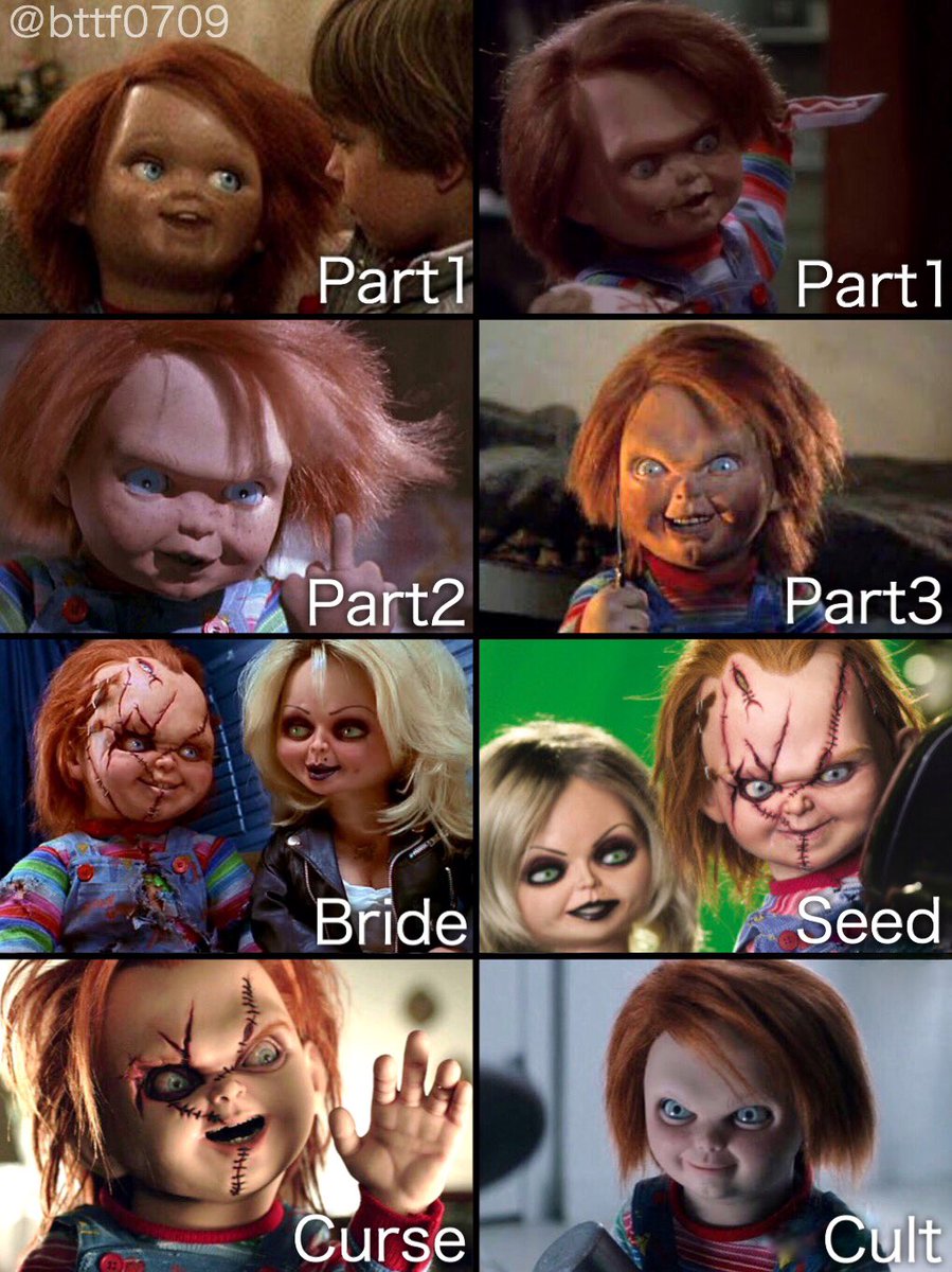 おーもと リブート版チャッキーが不細工すぎて 予告だけで不快値max 何をどうしたらこんな造形になるんだろう 全体のバランスも酷すぎる T Co A16n8ssh0v ここで歴代チャッキーをまとめたので比べてみましょう チャイルドプレイ T