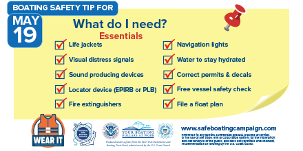 Make sure you have these boating essentials before you hit the water. ⁣
⁣
#safeboating #safeboatingweek #smithmountainlake #bridgewatermarina #wearit