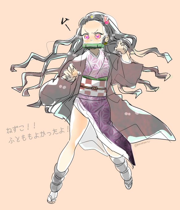 黒蜜きなこ🍡🍁さんがTwitterに投稿した竈門禰豆子(鬼滅の刃)のイラスト。