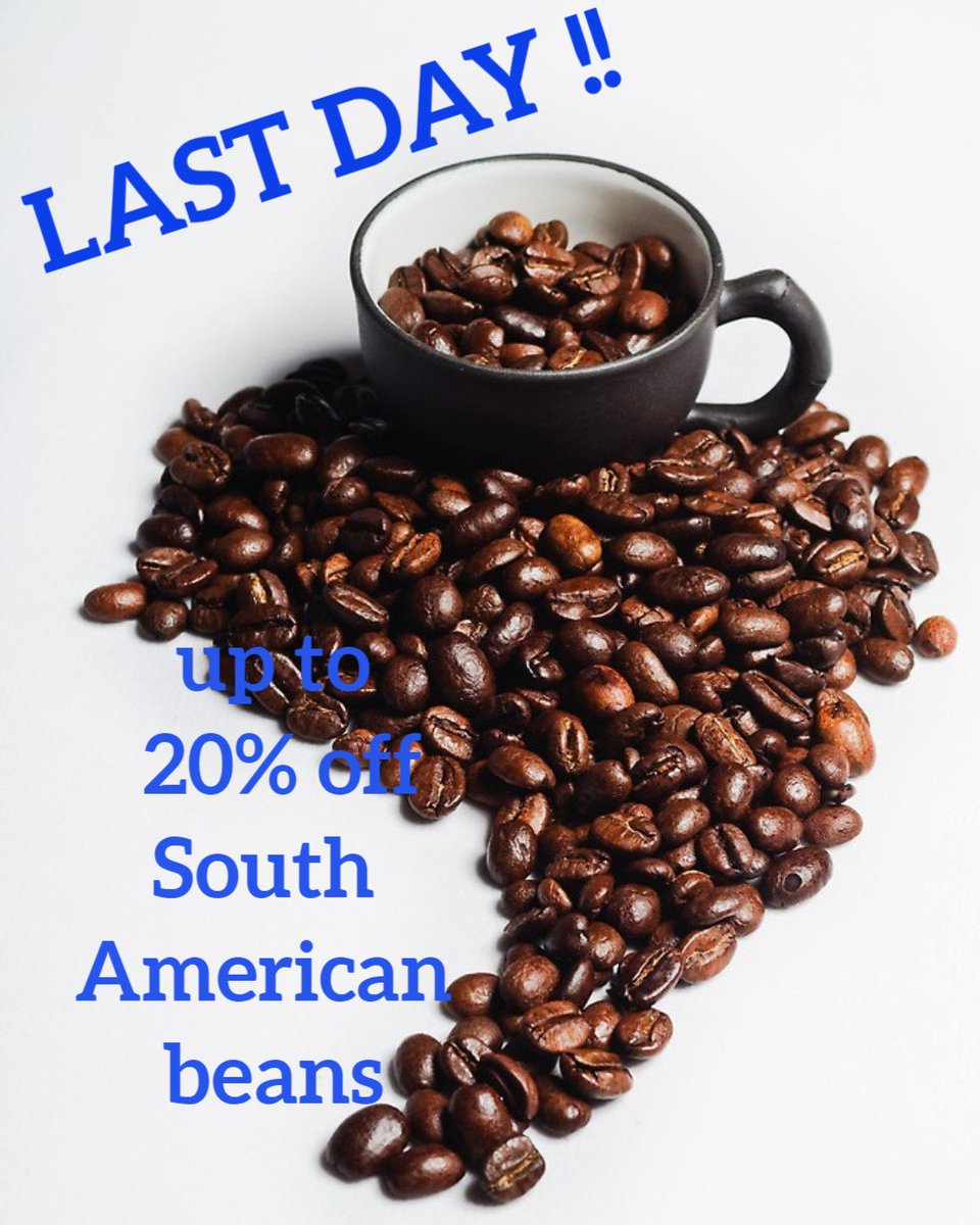 Last Day!
up to 20% off South American beans!
#homeroaster#southamericancoffee#coffeesale