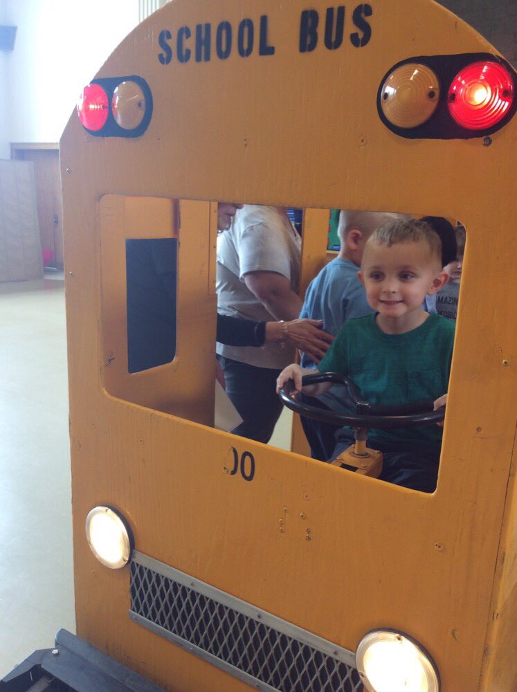 MsAbend's tweet photo. Thank you ESM Safety Squad! They came over to PH to teach our three and four year olds how to get on the school bus for Prek next year and it was a raving success!! #almosttime #endoftheyear #parkhill https://t.co/3fhqU47IUi