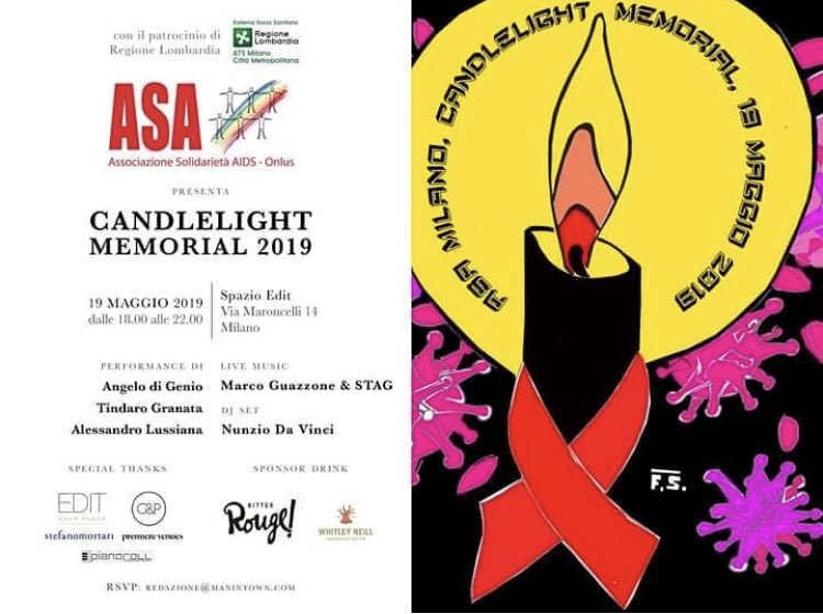 Oggi 19 maggio venite allo #SpazioEdit di #Milano per il #CandleLightMemorial 2019.
Ricordiamo le vittime dell’ #Aids e diciamo NO allo stigma!
#asa #nostigma w/ @lussifer_ @AngeloDiGe e #TindaroGranata