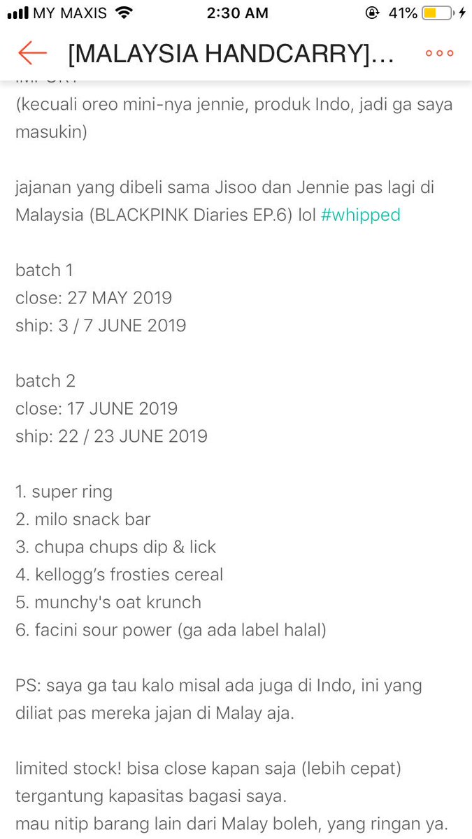 axkty's tweet photo. #jensoonation
open jastip handcarry jajanan jensoo di malaysia (blackpink diaries ep.6)
order by dm or shopee: https://t.co/MdJlGTjyB3
#blackpink #jennie #jisoo #jensoo #blackpinkdiaries #blackpinkinkualalumpur #blackpinkinmalaysia #superring https://t.co/HZmT9AaTP3