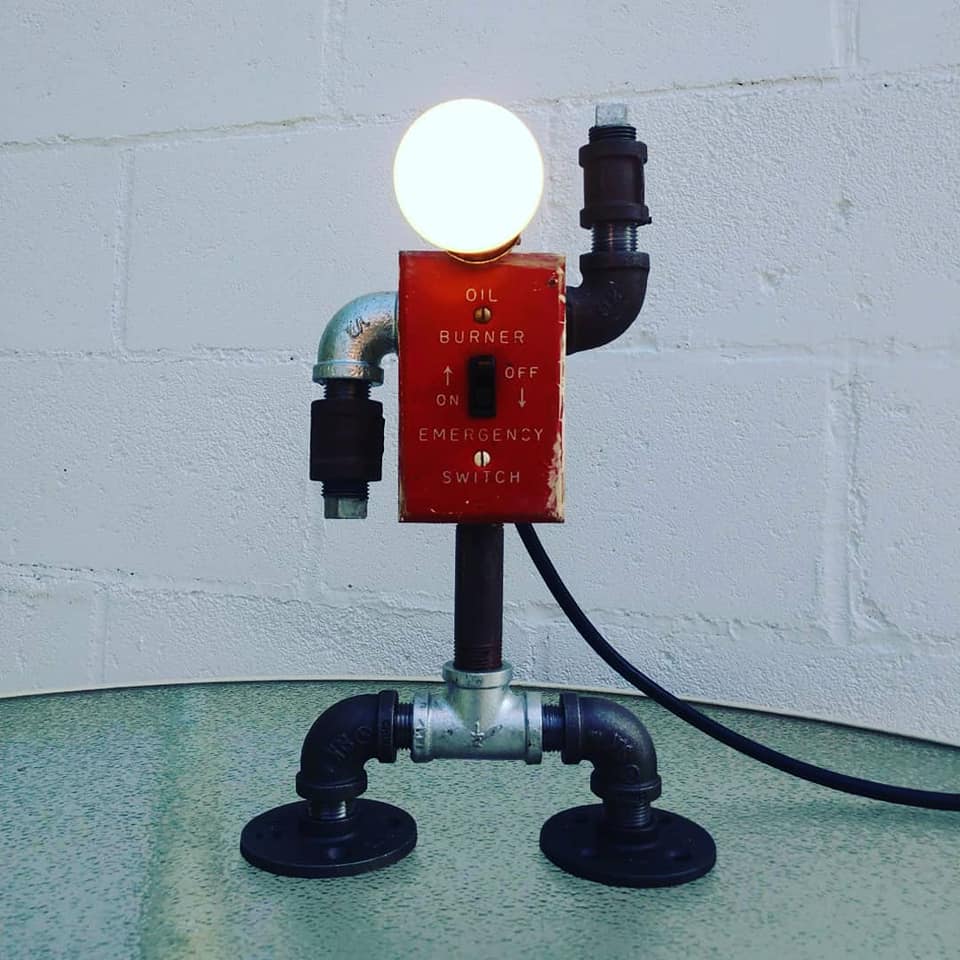 Steampunk Industrial Robot Lamp #DeskLamp #FathersDayGift #GiftsforHim #IndustrialLamp #PipeLamp ecraftclub.com/steampunk-lamp… … via @ecraftclub