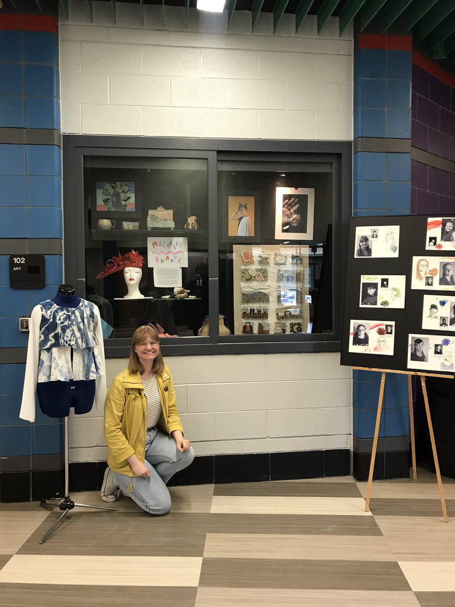 ArtatWb's tweet photo. Michelle Knappe’s artwork up in the senior show. Great job, we are so proud of you! #onlywb #artatwb https://t.co/KHrwvHntey