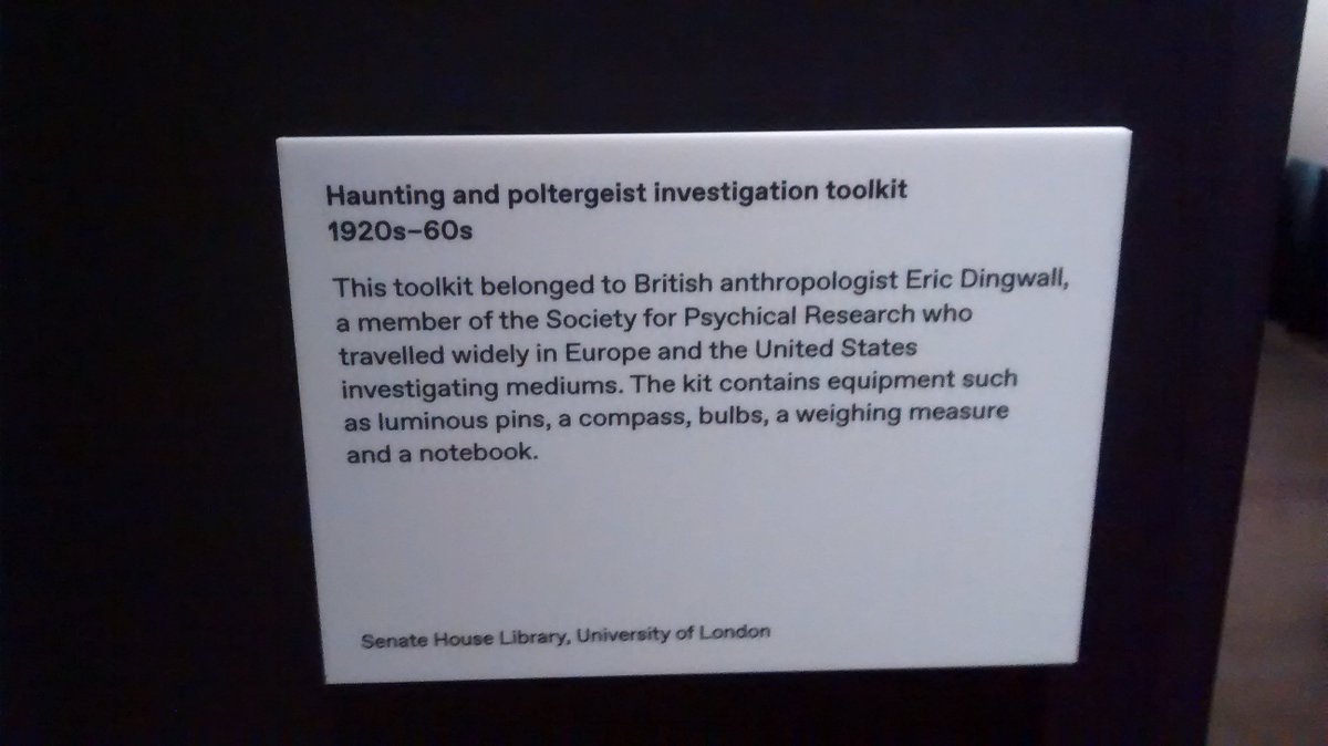 BorleyPrice's tweet photo. A stalwart critic of my #Borley investigations - and whom @ChrisJosiffe is currently researching - Dingwall's 'toolkit' remains unparalleled in its charm, and is on display (opposite myself!) @ExploreWellcome until September 15th: 'Smoke and Mirrors: The Psychology of #Magic'. https://t.co/aOaJbHswuX