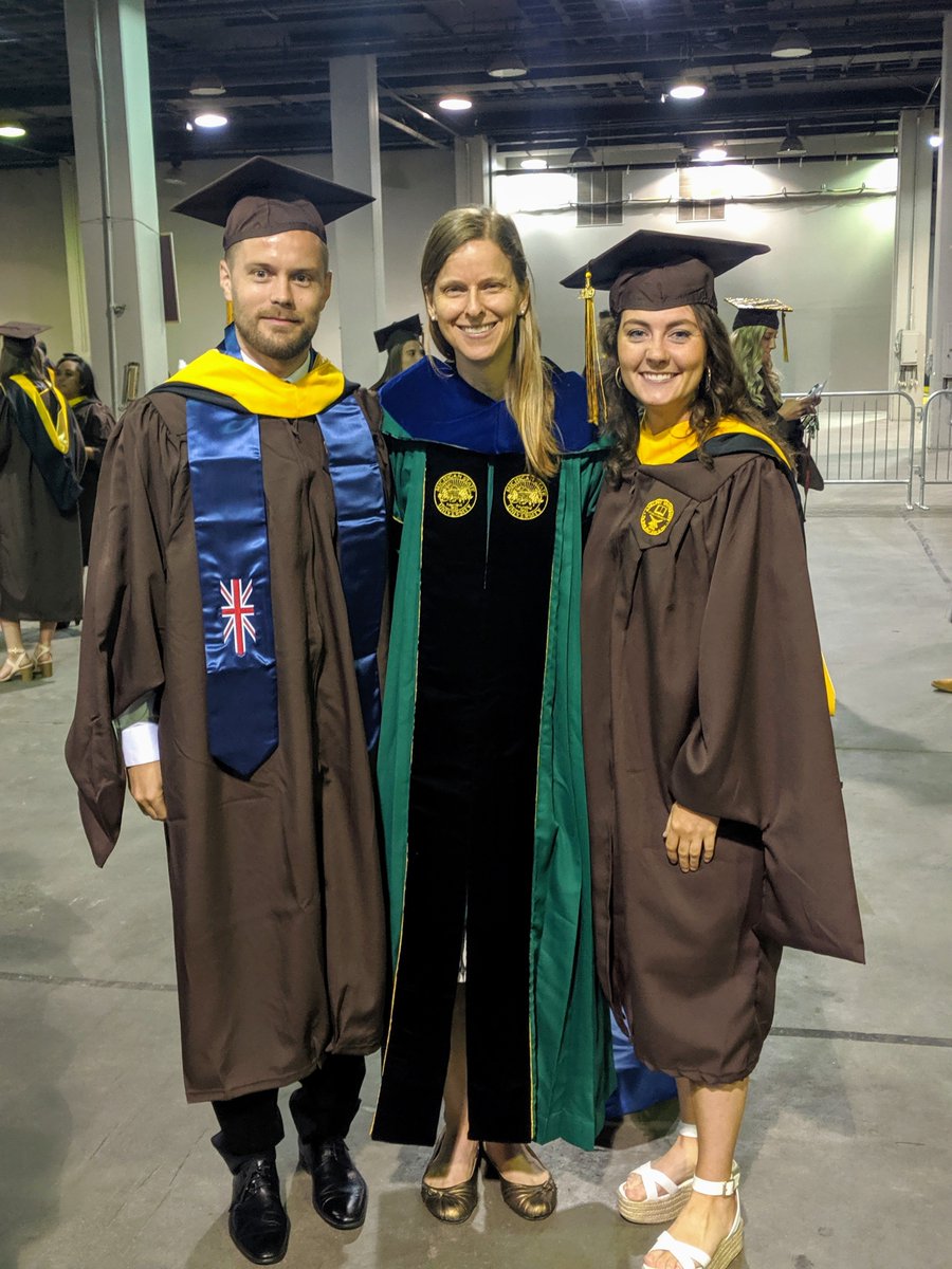 AdelphiSBYD's tweet image. So excited for our @AdelphiU #SBYD students graduating today! Here's a picture of two before the ceremony with @DrWhitley! #AdelphiGrad2019