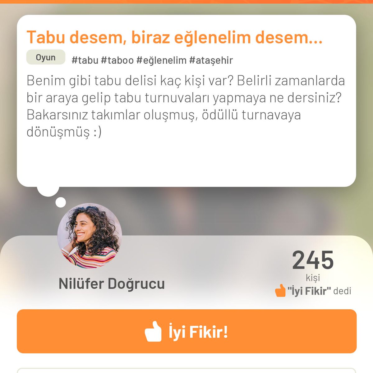 EventIdea_app's tweet photo. Etrafta istediğin gibi bir aktivite bulamadın mı? Hemen at ortaya bir fikir, topla herkesi, gerçekleştir. #jointhelife @EventIdea_app https://t.co/HuBSJMOnRE https://t.co/SMUj1ntIuJ