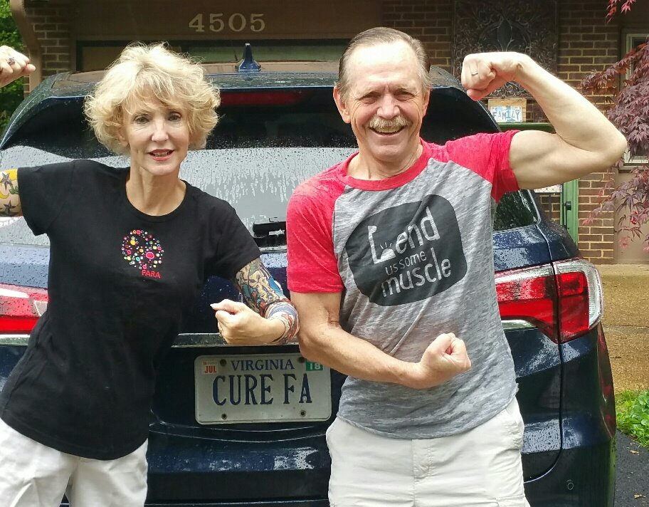 ron_bartek's tweet photo. @CureFA_org Here's one of Raychel and me behind our CUREFA car.  Thank you all for participating. Let's CURE FA! https://t.co/NJB1xRf1tz