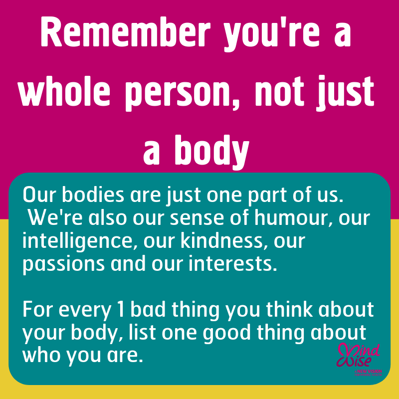MindWisenv's tweet photo. Today is the final day of #MentalHealthAwarenessWeek. Our relationship with our bodies lasts a lifetime, so use our tips to help you be more #BodyKind ❤️ https://t.co/fud8ddEvyV