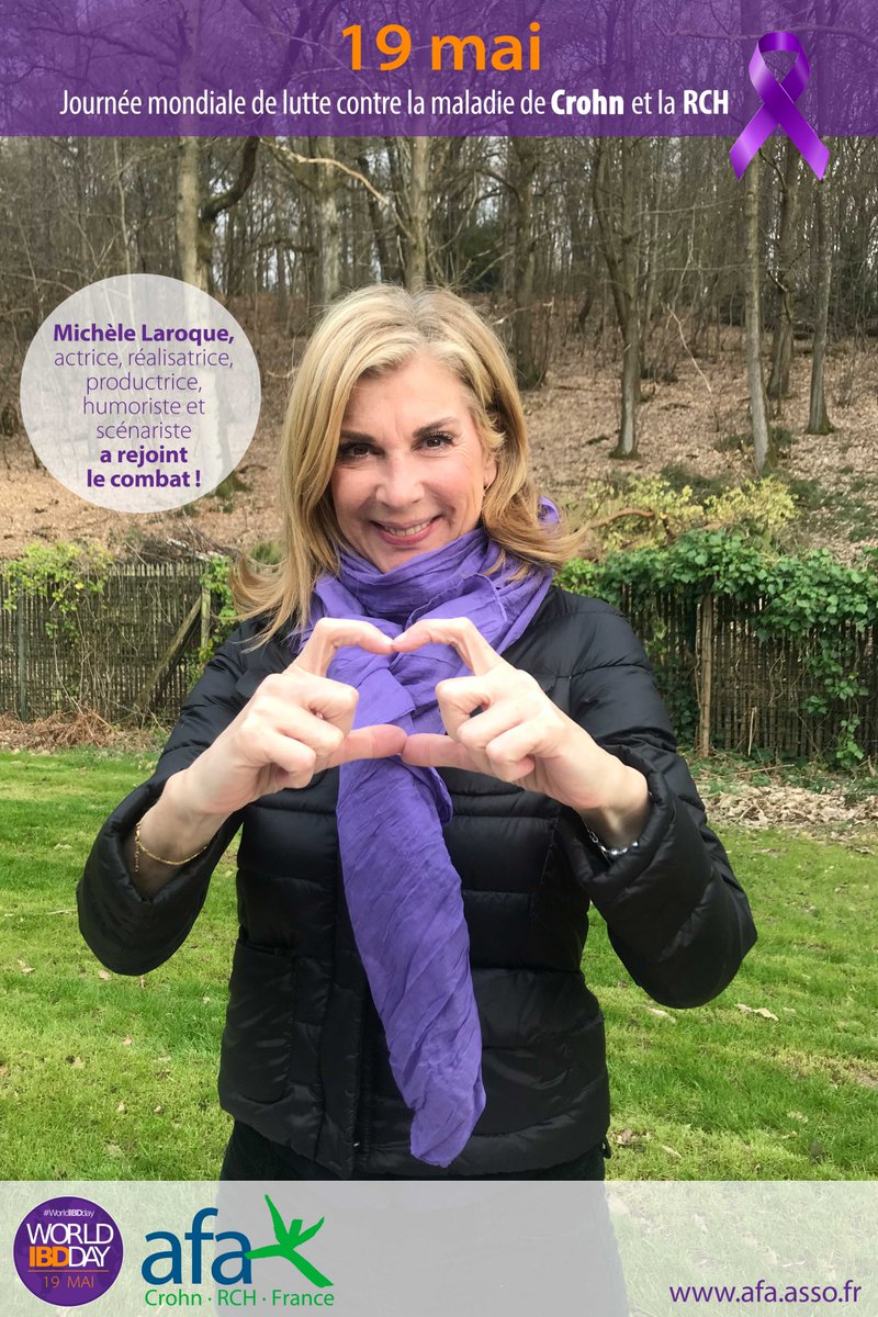💜 Un immense merci à <a href="/MicheleLaroque/">Michèle Laroque</a> pour sa gentillesse et sa disponibilité ! Nous sommes ravis de pouvoir la compter parmi les personnalités à rejoindre le combat pour les MICI 💪
#WorldIBDday #TousEnViolet