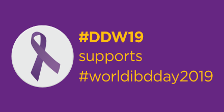 Today is #worldibdday2019. We support to the 10 million people worldwide that live with #IBD & the providers who care for them. Use the IBD DDW Track in the mobile app to view IBD-specific programming throughout all of #DDW19. #makingtheinvisiblevisible