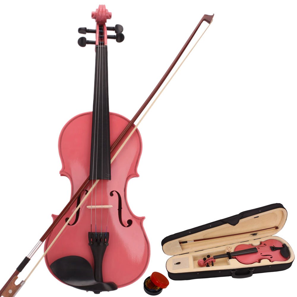 Lovinland 4/4 Acoustic Violin White Beginner Violin Full Size with Case Bow Rosin 