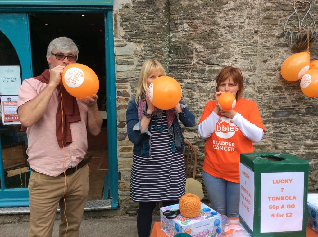 lostinbookshop's tweet photo. Balloon blowing!! Getting ready for @lostfest at Atticus and Willow. We have the most amazing tombola prizes and selling books for #fightbladdercancer #lostwithiel. Big book sale too! https://t.co/YomWHavfwA