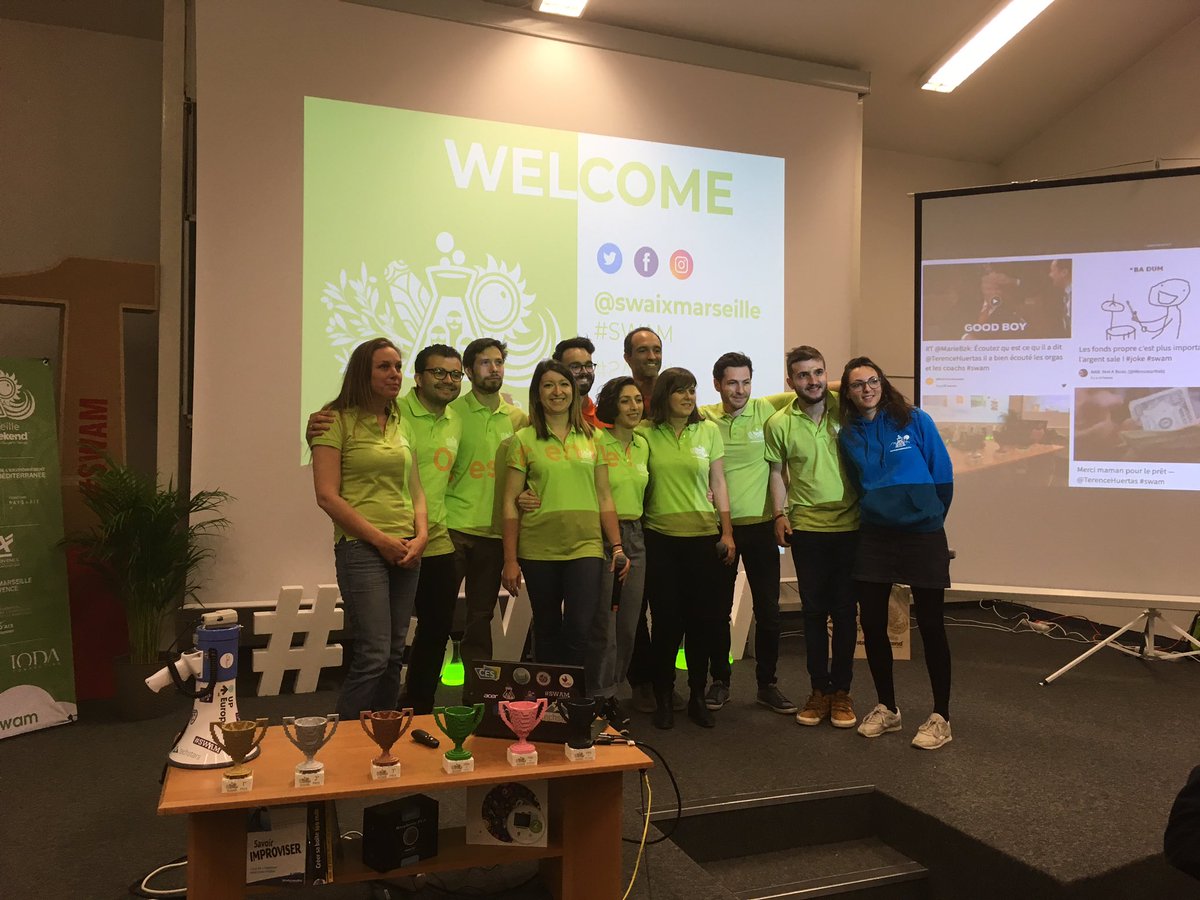 15ème <a href="/swAixMarseille/">Startup Weekend Aix-Marseille</a> bravo à notre magnifique  #TEAM d’Orga 🥰🥰🥰👏👏👏
#SWAM