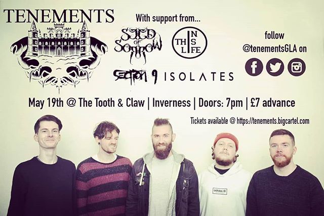 SeedOfSorrowsos's tweet photo. Got this show tonight!
We will be in the @toothandclaw.inverness tonight! Also on the bill are @isolates_band , @inthislifeband , @section9band9 supporting @tenementsgla on their tour!! #inverness #metal #posthardcore #djent #death #deathmetal #breakdow… https://t.co/3KILIyTStT https://t.co/H2wczAUtLh