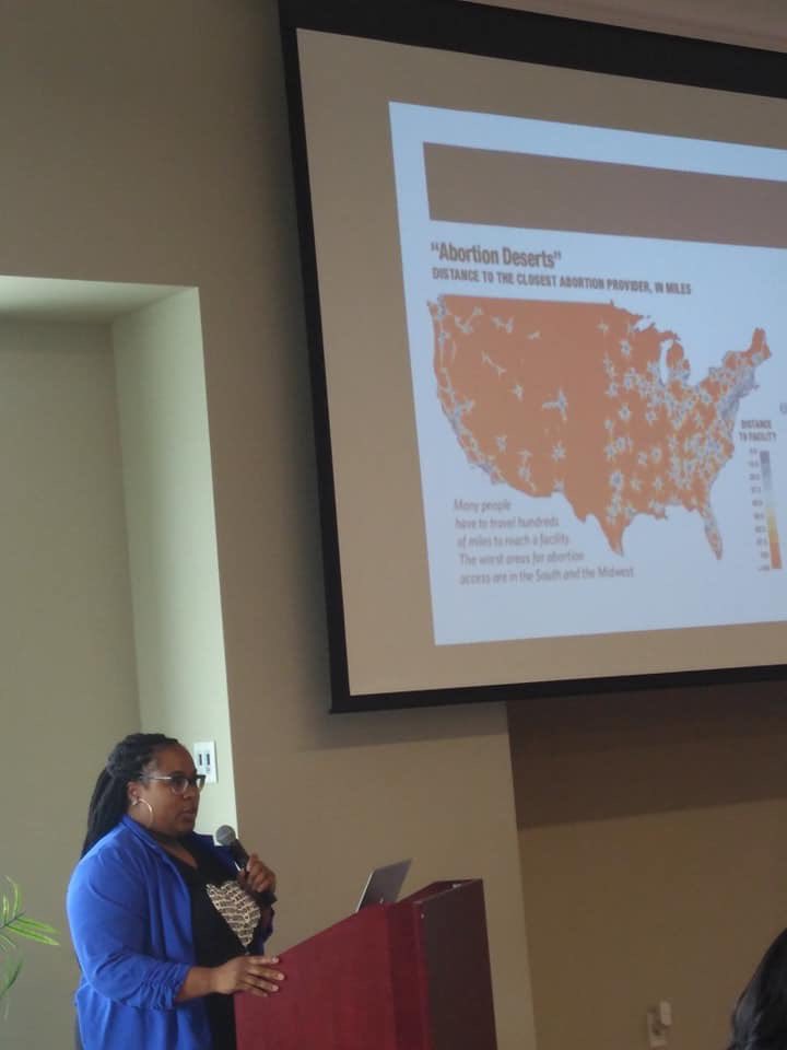 NLC_Houston's tweet image. NLC Houston 2019 Fellow Malik’s Hutchinson-Arvizu gives a spark talk on building a Texas abortion funds coalition #NLCHouston #NLC #sparktalk #NLCFamily