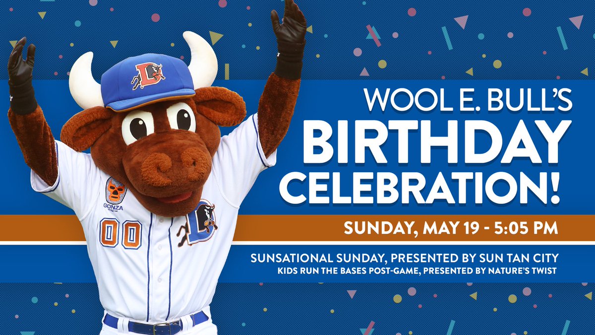 DurhamBulls's tweet image. It’s Wool E.’s birthday party today! Here’s just some of the mascots who are scheduled to be in attendance to celebrate. 

Stormy 
Ms. Wuf 
Ramses and RJ
Freedom
Sal

Gonna be crazy. Join the fun. 

Tickets: atmilb.com/2VZNUvG