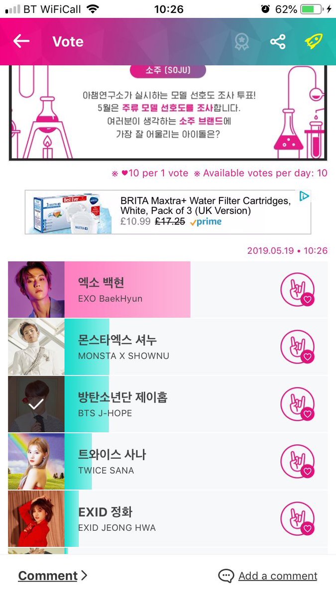 VotingArmenia's tweet photo. [IDOL CHAMP - Ալկոհոլային խմիչքներ/ Սոջու]

@BTS_twt քվեարկիր JHope օգտին էփփում: 

1]Բացիր էփփը
2] Login եղիր
3]Ներքևում սեղմիր Vote կոճակի վրա
4] Սեղմիր Alcohol Beverages  

Օրական կարող ես քվեարկել 10 անգամ 💜

#MTVBRFANDOMBTSARMY #MTVBRKPOPBTS #PremiosMTVMIAW https://t.co/1gc0P8Jh7o