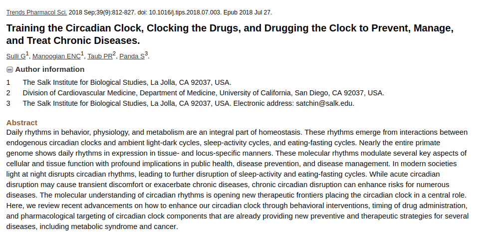 ExposomeHealth's tweet photo. "Training the #CircadianClock, Clocking the Drugs, and Drugging the Clock to Prevent, Manage, and Treat Chronic Diseases" https://t.co/0Jwf6gYk27
I'd stick to the first strategy any day to avoid the second and the third.
#light #circadian #circadiancode #mitochondriac https://t.co/Yt6zVIjdWV