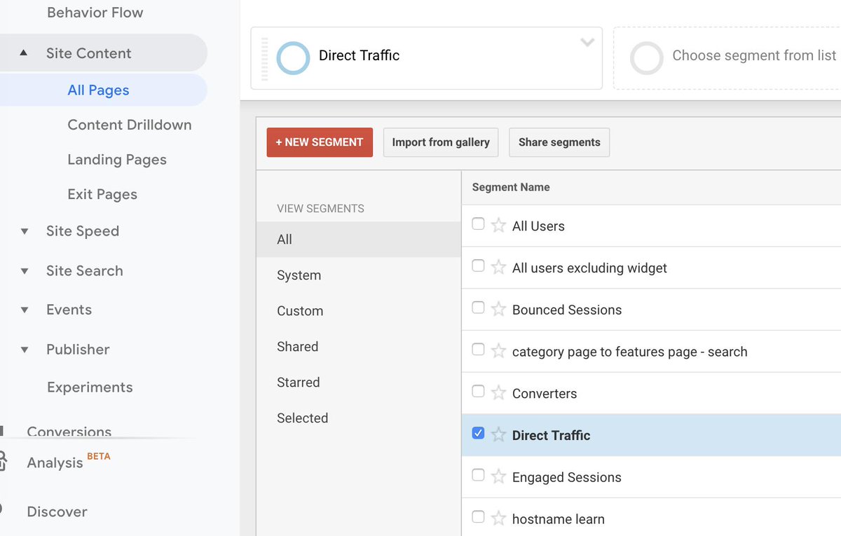 Google Analytics pro tip: select the segment "direct traffic' and look at the "all pages" report in GA to uncover "dark traffic (traffic attributed to "direct", even though the source is unclear). Ignore the homepage and product landing pages.