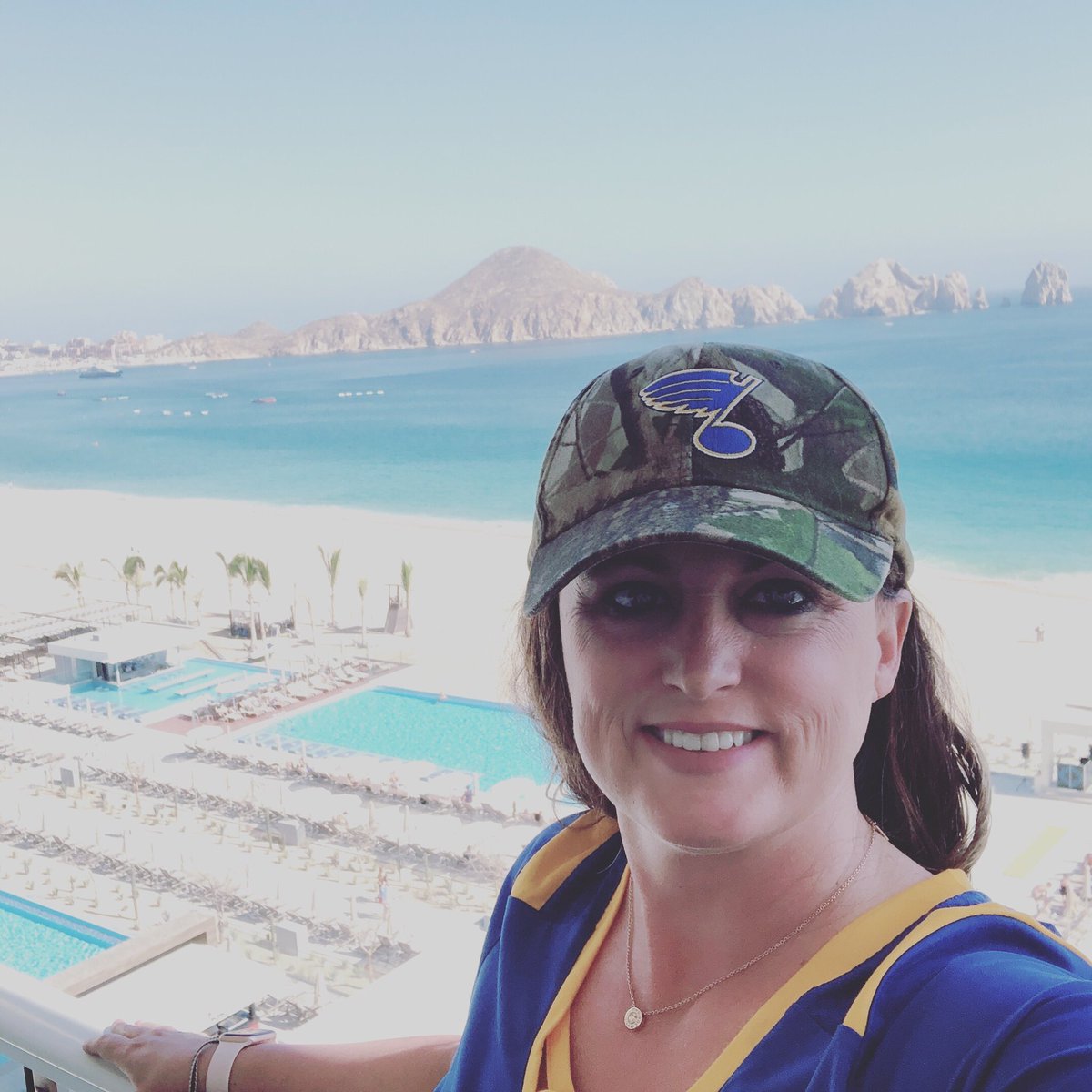 aprilhendrix9's tweet photo. Let’s Go Blues! Can’t wait to watch today in #Cabo. @RTBTravelApril #Blues #Gloria #Itsforthecup #LordStanley https://t.co/nGXFwaTADH