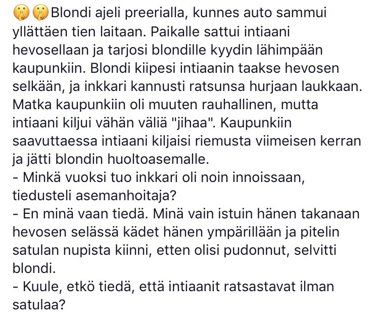 BorenHannu's tweet photo. #blondi #intiaani #satula #autoilu https://t.co/QiHFyzLDMP
