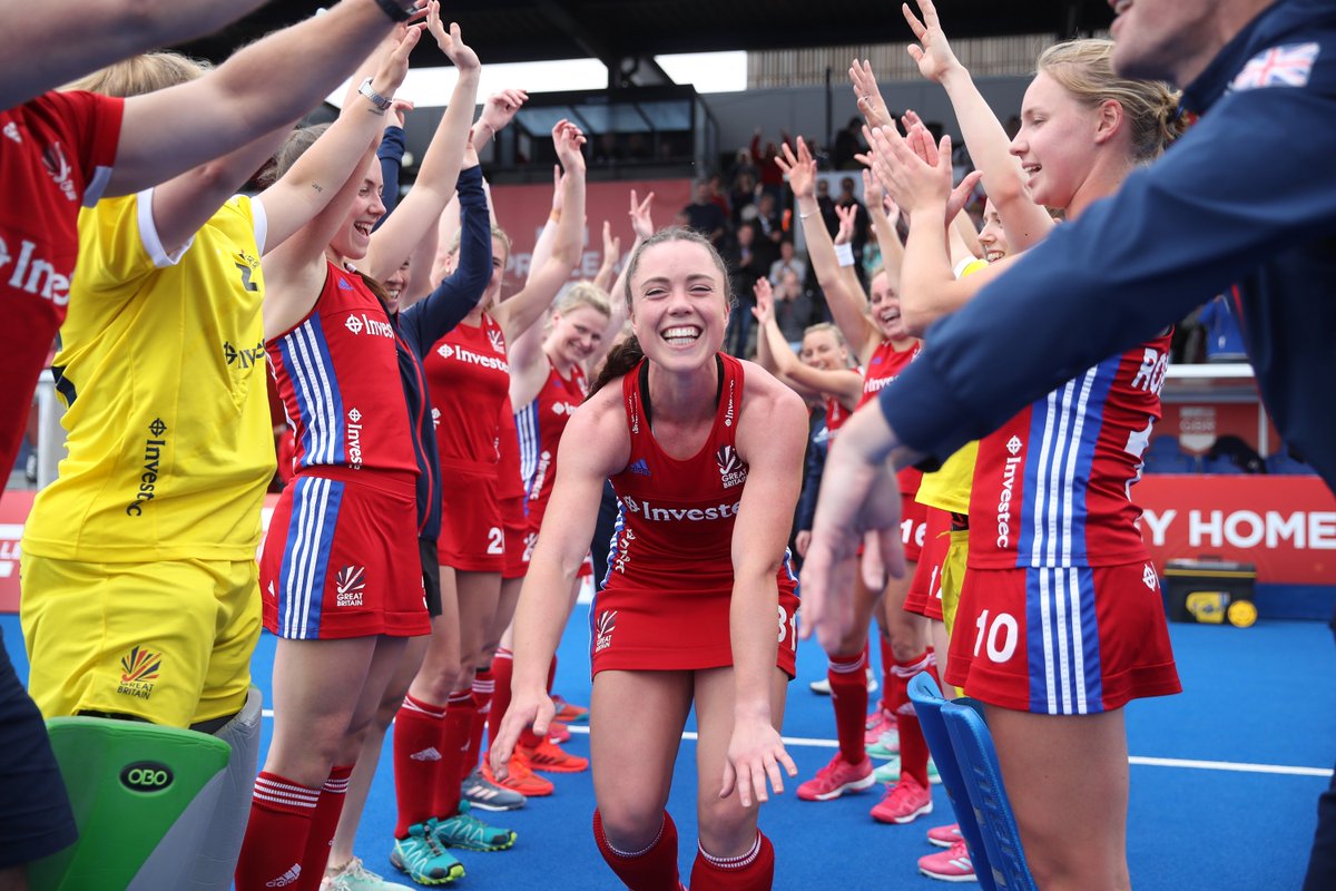 GBHockey's tweet photo. Many congratulations once again to @Balsdon_Grace on winning her 5⃣0⃣ cap for 🇬🇧 &amp; @EnglandHockey 👏

What better way to mark it too than with a superb goal &amp; a win in front of #ThePride🦁 https://t.co/xxkjlUr6bd