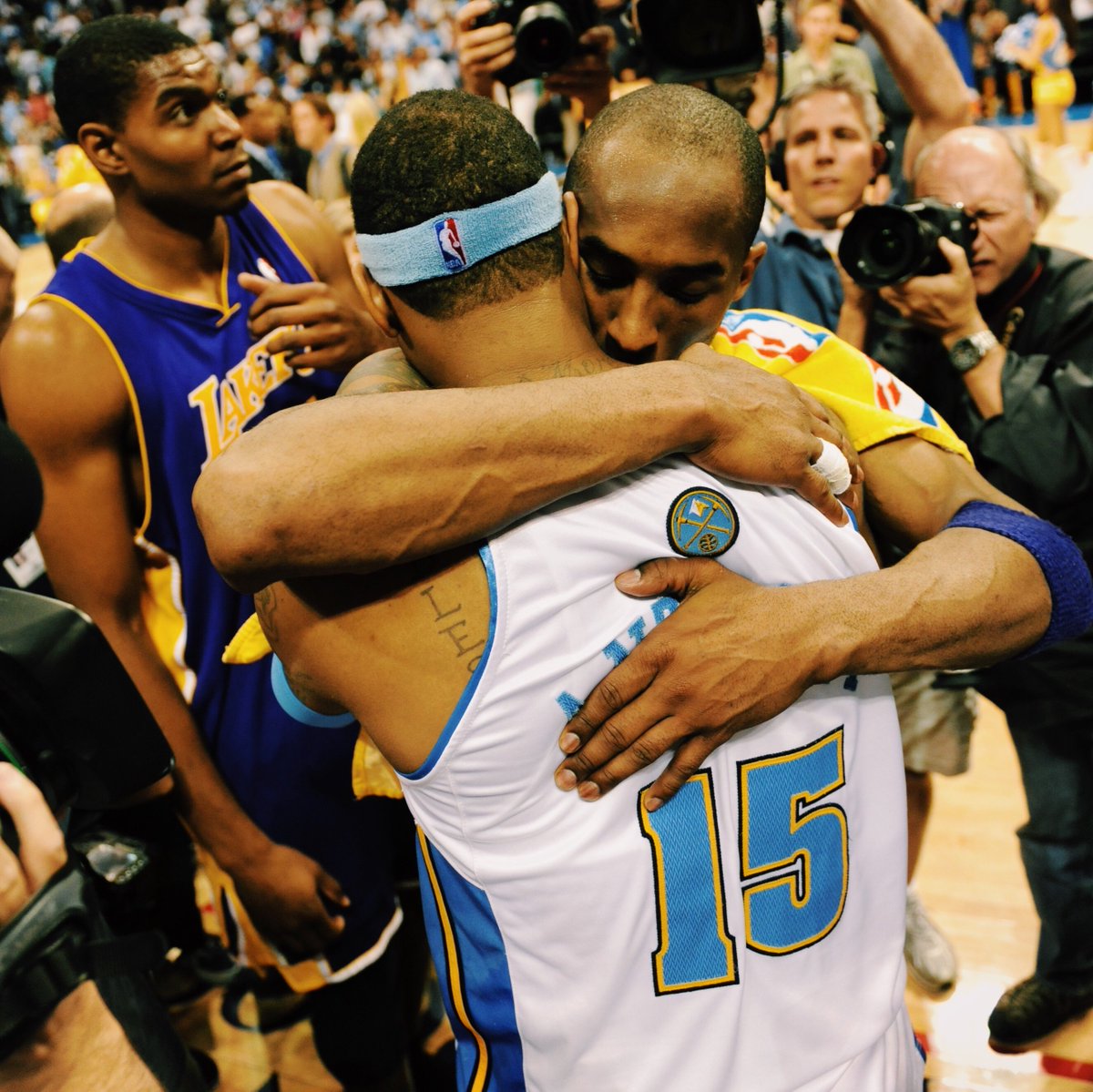 BleacherReport's tweet image. 10 years ago today, Kobe (40) and Melo (39) combined for 79 points in Game 1 of the WCF.

Mamba later called Melo the “player that I enjoyed guarding the most. He was the most difficult because of his size and his speed”