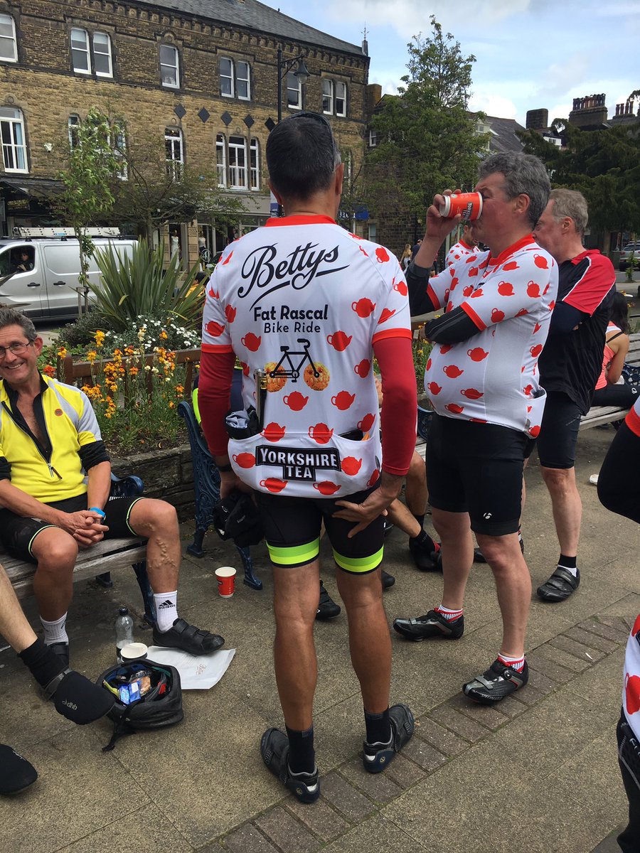 MelYorksPA2016's tweet photo. Another supremely successful annual Fat Rascal Bike Ride raising over £7k for local charities which will be match funded by @Bettys @YorkshireTea @Taylors Well done everyone! 🚴♂️🌞🍰#RascalRide https://t.co/VPmYUnioz4