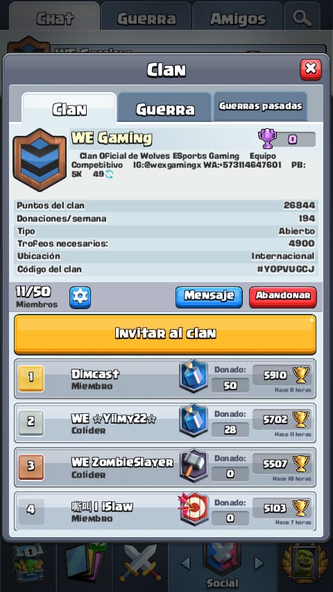 <a href="/WEGaming4/">WE Gaming</a> Busca gente activa para su clan de ladder, interesados hablar al privado
.
.
.
<a href="/AyudaJugador/">Ayuda Jugador</a> <a href="/Promo_eSport/">Promoción Esports</a>sCR <a href="/E_SPORTS_GAMING/">E-SPORTS GAMING PROMOTIONS</a> @Promo_eSport <a href="/promoesports/">Promoción eSports 🎮📱</a>