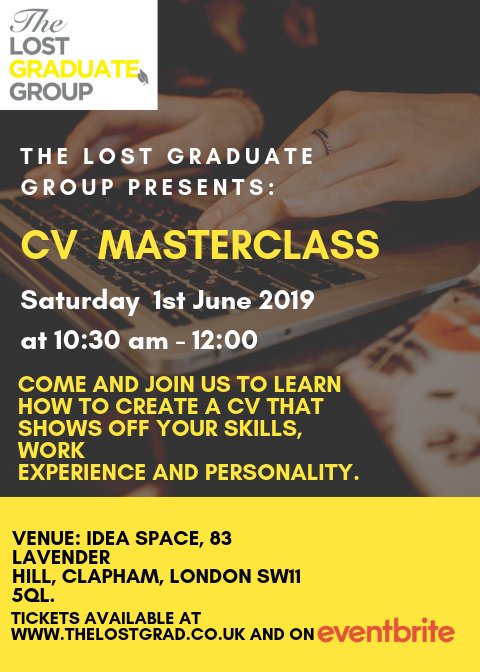 TheLostGradGRP's tweet photo. If you are want to progress your career, change career or expand your career opportunities. This workshop is for you doesn't matter if you are soon to be graduate or graduated a while ago, everyone is welcome! Please like and share with your networks. https://t.co/Qb2vd4tYwn