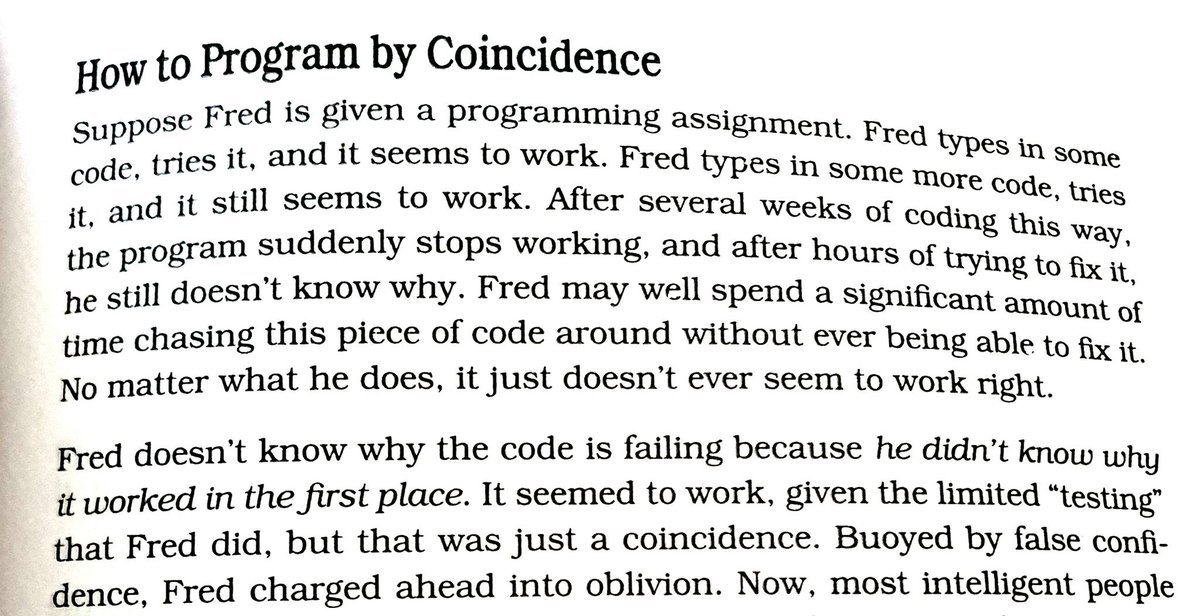 jatinderjit's tweet image. Programming by Coincidence #PragmaticProgrammer