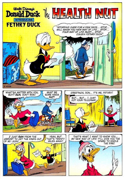 @Sanssouxi @TDot_Babs @pixelkitties His name is Fethry! He is by far the most popular in Italy, but was actually originally drawn by American artist Al Hubbard, and appeared in many of his comics. He first appeared in 1964 in 'The Health Nut', written by Dick Kinney. 