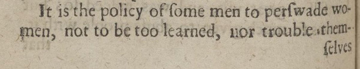 FolgerResearch's tweet photo. Next piece of advice from Hannah Woolley, on women's knowledge and education, also from _A Guide to Ladies, Gentlewomen and Maids_ (London, 1668) W3278.5, @FolgerLibrary. #WoolleyWeek #WoolleyWisdom #BeforeFarmtoTable https://t.co/2crpfo0MoY