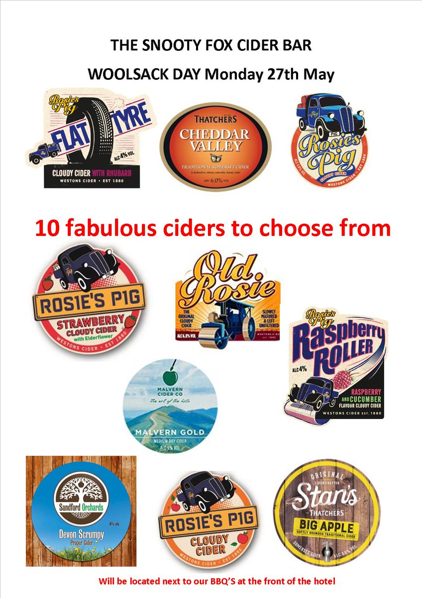 ITS BACK................ SNOOTY CIDER BAR, WOOLSACK DAY  MAY 27th