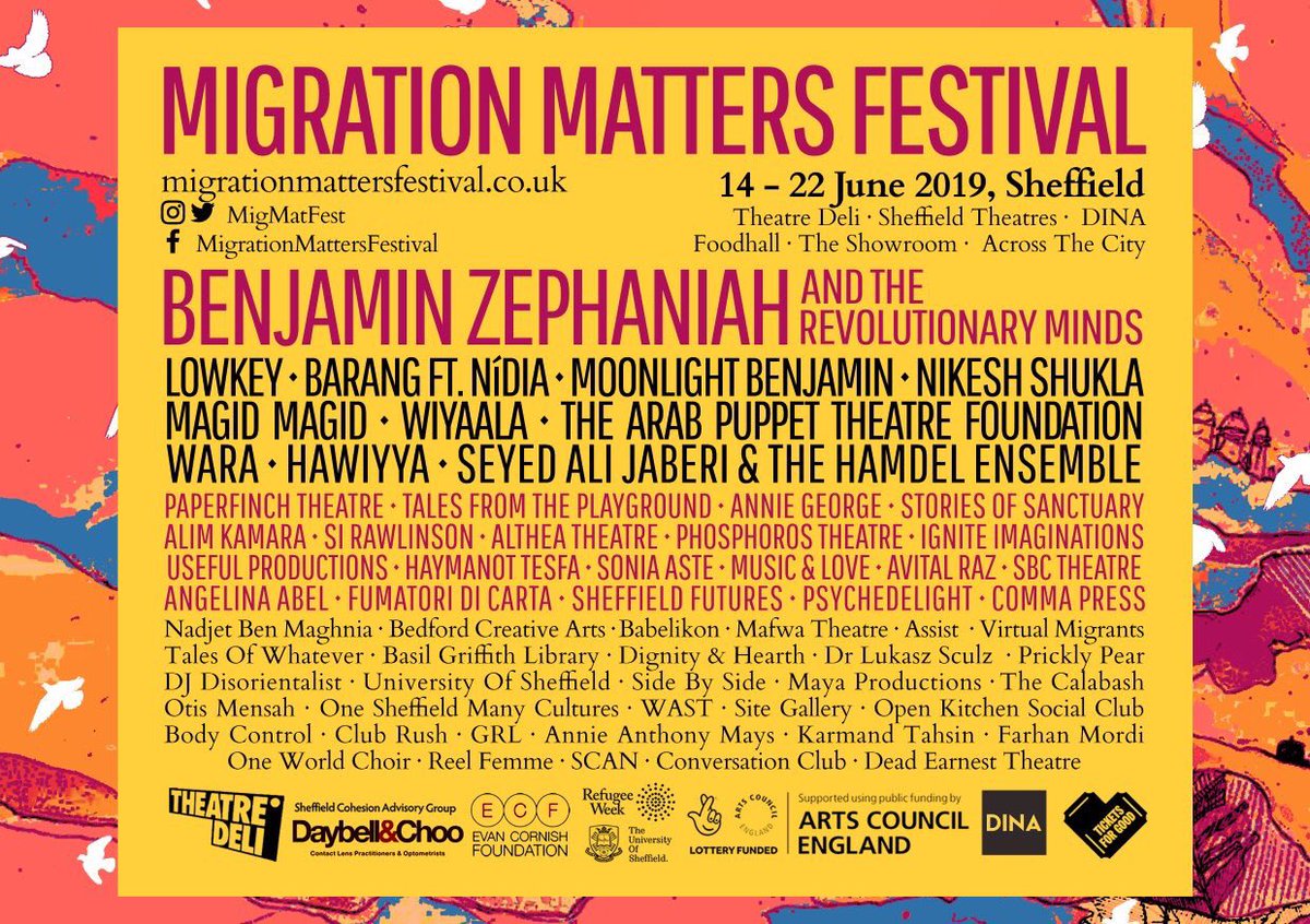 Excited to be part of the brilliant #MigrationMattersFestival for the fifth year running. Biggest ever lineup, again. It’s incredible to be part of it and see it grow year on year. 

Full info and how to get involved, here:

migrationmattersfestival.co.uk/full-programme…