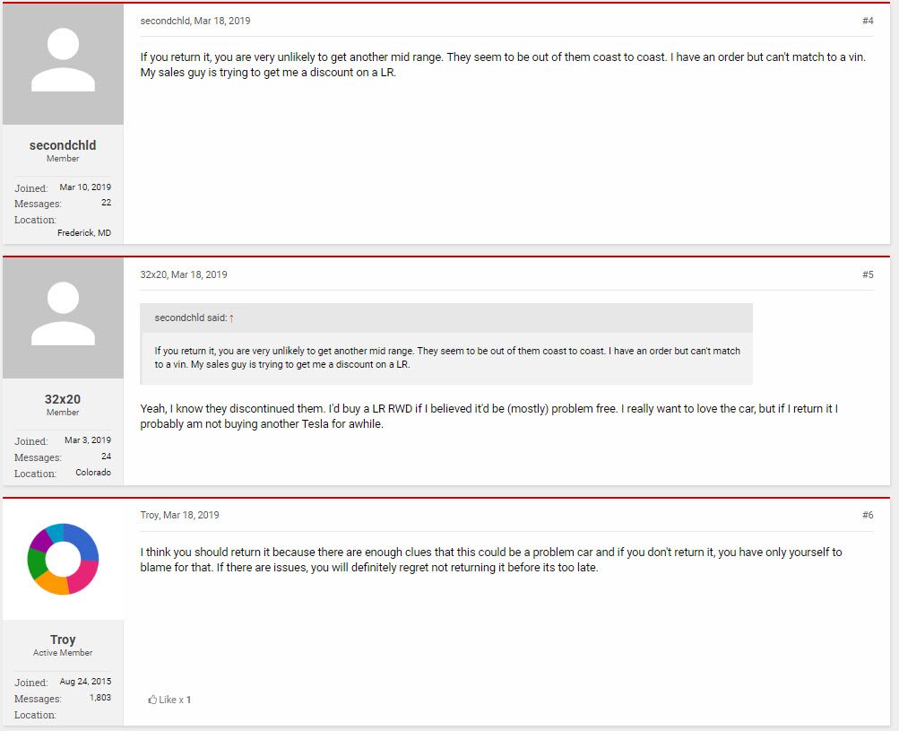 ShortingIsFun's tweet image. More return talk on TMC for a guy with a litany of issues. Should never have taken delivery. SA says no more MR&apos;s left for one customer, tries to push in LR. 

$TSLA #TeslaQualityIssues #TeslaDeliveryIssues